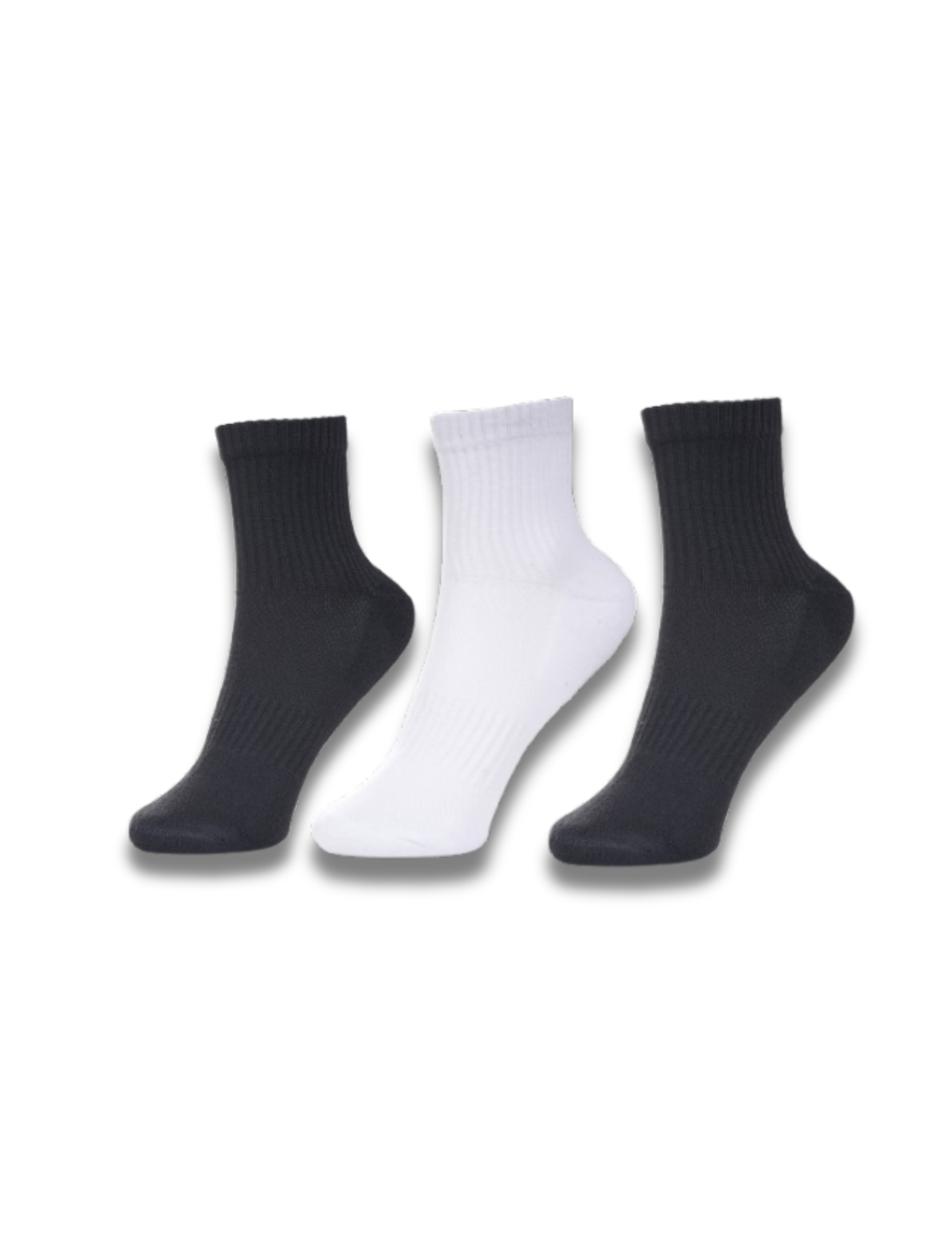 3 pair pack of Bunaayi Double Elastic Sports Socks.