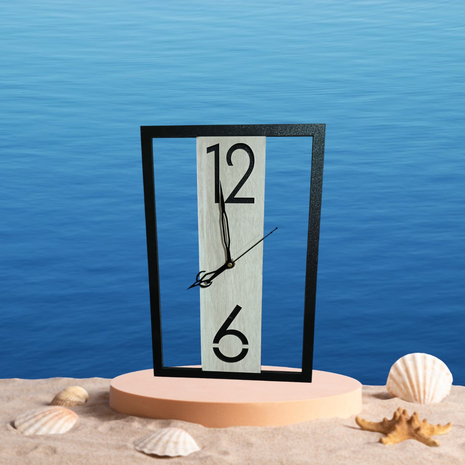 wooden wall clock 12inch x 8inch (wooden , without glass)