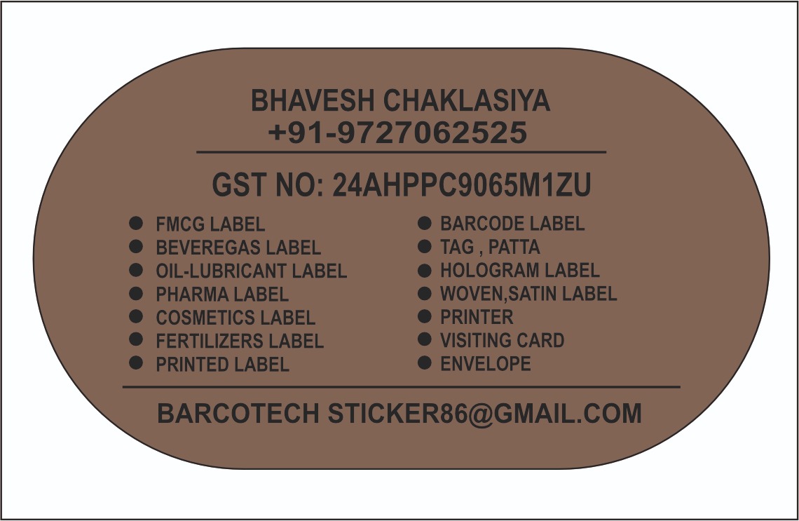 FMCG label, beverages label, pharma label, cosmetic label, printed label, barcode label etc.